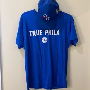 Philadelphia 76ers shirt and hat